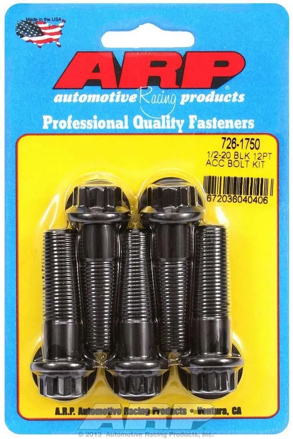 ARP Auto Racing 1/2-20 x 1.750 12pt Bolt Kit (5) Black Oxide