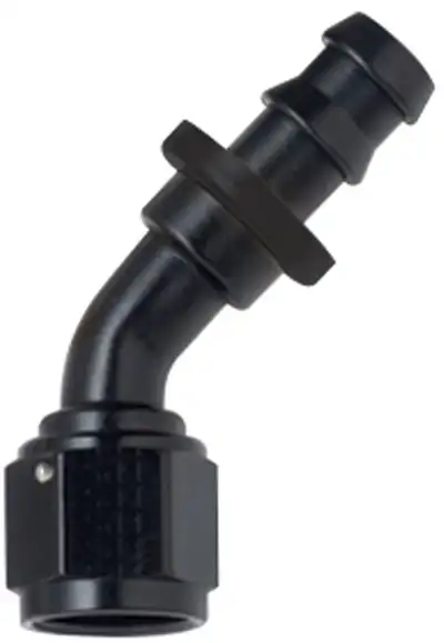 Fragola Performance Systems Hose Fitting #12 45 Deg Push Lock Black
