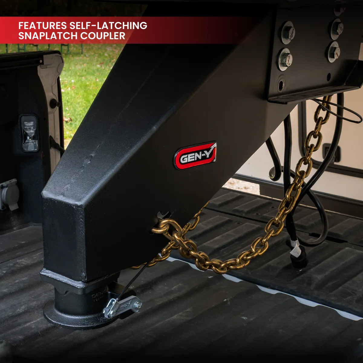 GEN-Y NOMAD - Static Fifth Wheel to Gooseneck - 2 5/16 Coupler - 6.5K TW 30K Overall Towing - Texture Black - Fits Rhino Frames GH-8102 product image