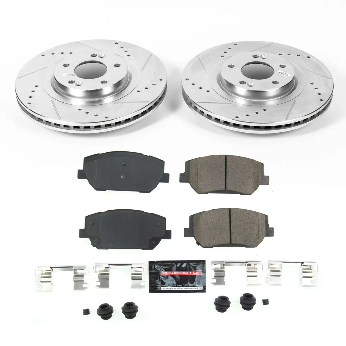 Z23 Evolution Sport Upgrade Kit: Drilled/Slotted Rotors; Carbon-Fiber Ceramic Pads W/Hardware product image
