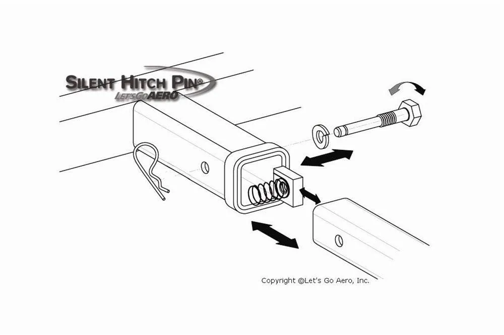 Silent Hitch Pin®: 5/8" Anti-Rattle Pin & Clip for 2" Hitches product image