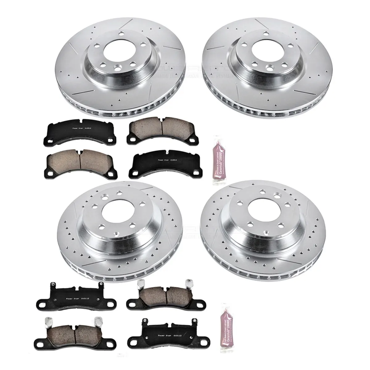 Z23 Evolution Sport Upgrade Kit: Drilled/Slotted Rotors; Carbon-Fiber Ceramic Pads W/Hardware; Pad Sensors product image
