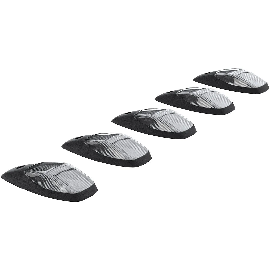 CAB LIGHTS Dodge 19-21 Heavy-Duty 2500 and 3500 5-Piece Set Clear Cab Roof Light Kit with White and Amber Ultra High-Power Strobe LEDs and White or Amber Running Light LEDs product image