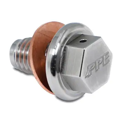 Pacific Performance Engineering Hardened Stainless Steel Neodymium Magnetic Drain Plug for factory size OEM 2017+ GM 6.6L Duramax engine oil pan M12-1.75 x 25mmL