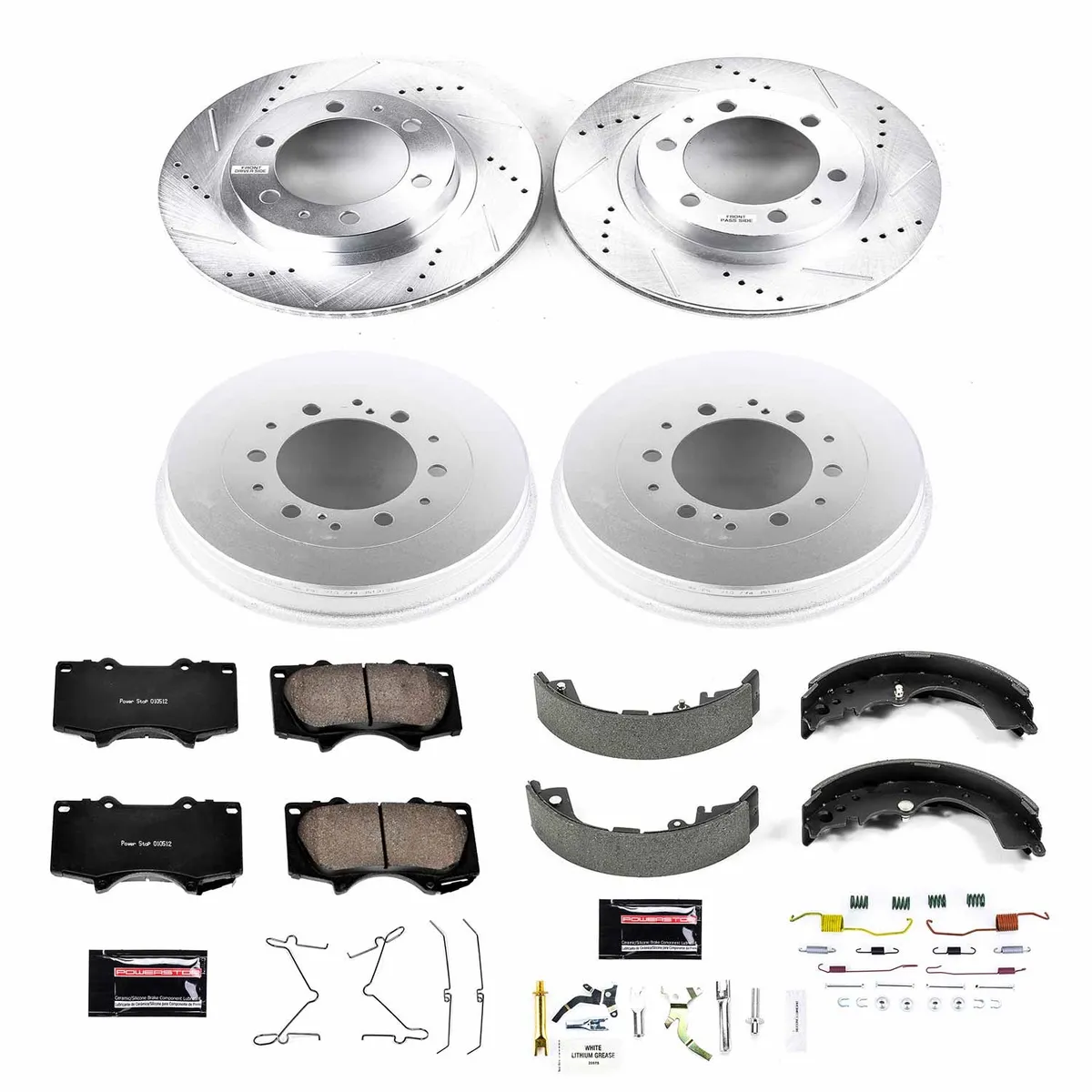 Z23 Evolution Sport Upgrade Kit: Drilled/Slotted Rotors; Carbon-Fiber Ceramic Pads W/Hardware; Coated Drums; Shoes W/Hold Down And Adjuster Kit product image