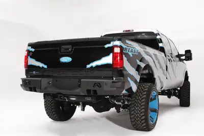 Fab Fours 17-20 F450 F550 Fab Fours Premium Winch-Ready Front Bumper w Full Grille Guard
