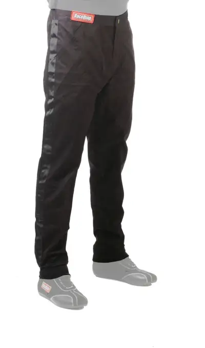 Racequip Single Layer Racing Driver Fire Suit Pants Sfi 3.2a/ 1; Black Youth / jr Small