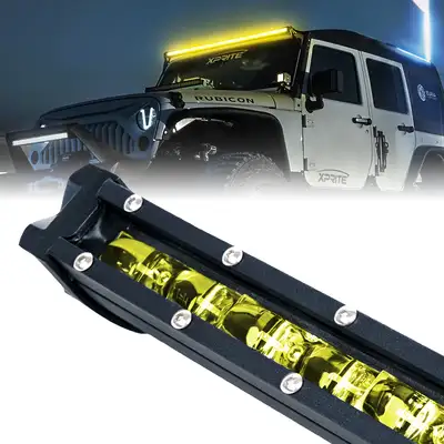 Xprite Yellow Flood Beam LED Light Bar | Ultra Thin Astro Series