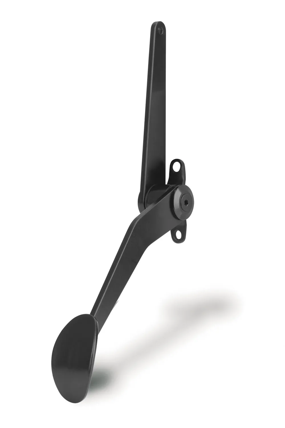 Throttle Pedal Assembly; Midnight Series Black Steel; Spoon Style; Splined Lower Arm; Incl. Mounting Bracket; Steel; product image