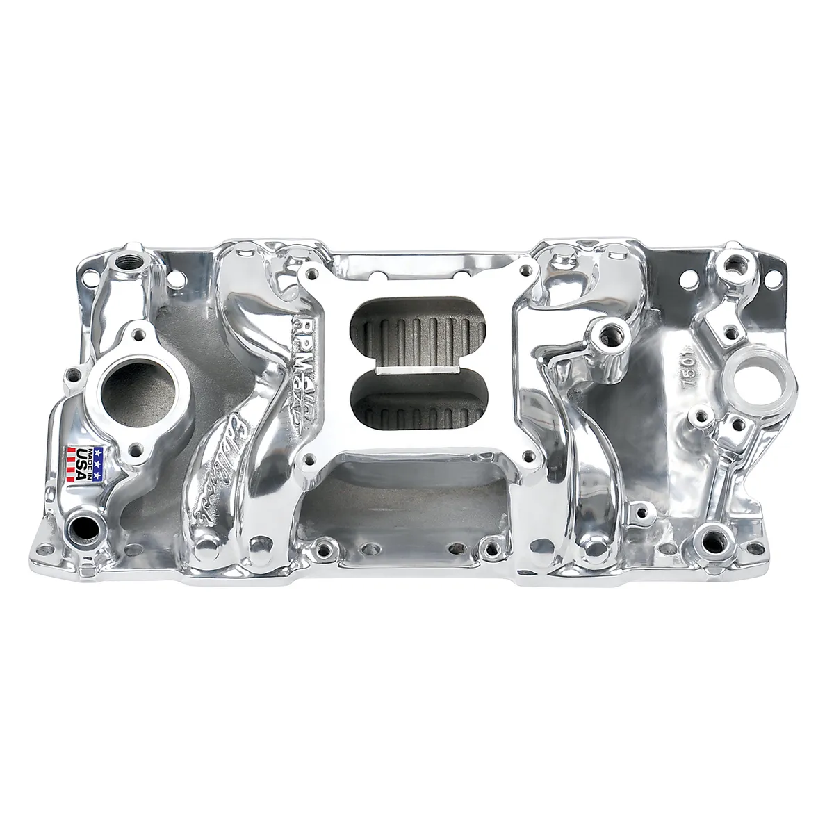 Edelbrock 75011 Performer RPM AIR-Gap Small Block Chevy Polished Intake Manifold product image