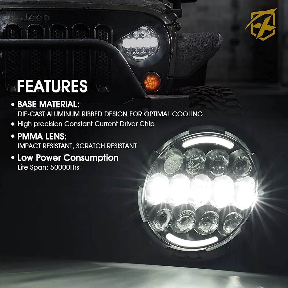 7" LED Headlights for Jeep Wrangler 07-18 product image