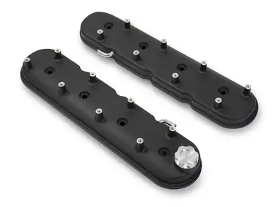 Holley GM LS1 Valve Cover Set Black Krinkle Finish