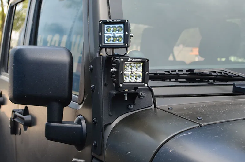 Exterior Accessories 2007-2018 Texturized Black Light Mounts A-Pillar Double Light Mount product image
