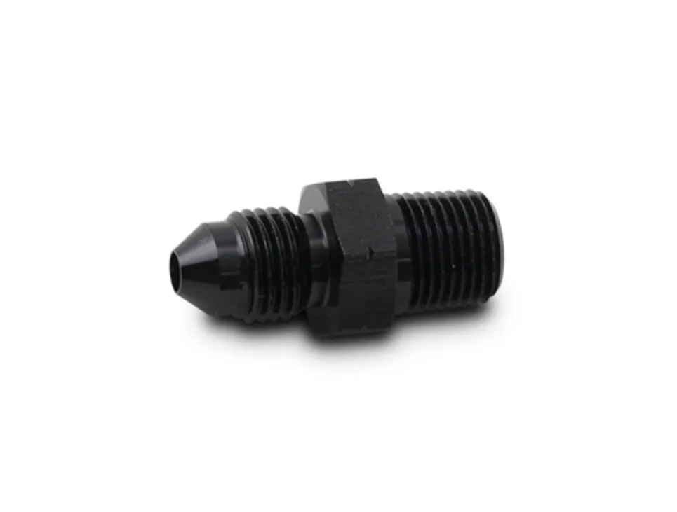 Vibrant Performance Male AN to Male BSPT Adapter Fitting; -6AN To 1/8-28 in. BSPT; Aluminum; Black Anodized;