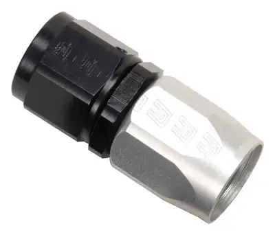 Edelbrock Hose End 8 Straight Black/Silver