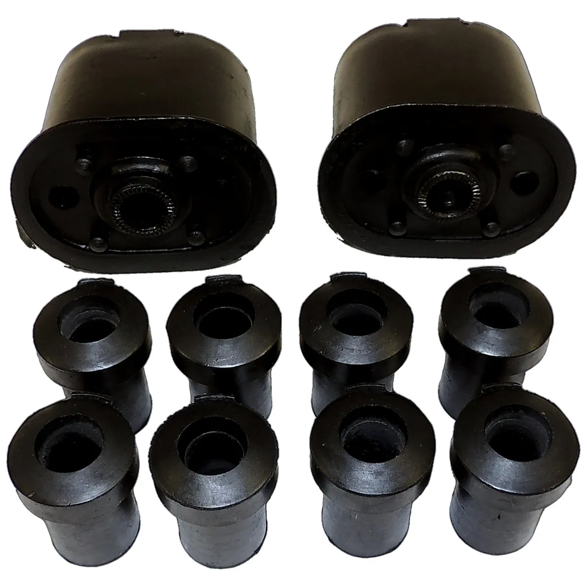 Leaf Spring Bushing Kit; Rear; Incl. 2 Pivot Bushings And 4 Shackle Bushing Halves; For Use To Service Bottom Half of The Application Only; product image