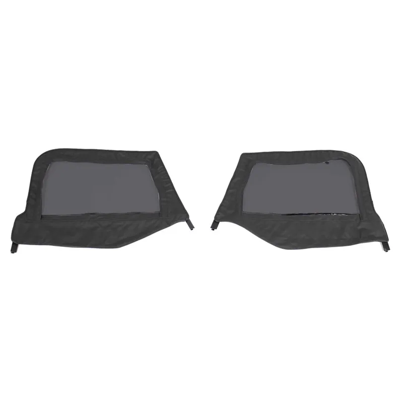 Jeep TJ Half Door Uppers Replacement Soft Upper Doors Tinted For 97-06 Wrangler TJ Black Pair King 4WD product image