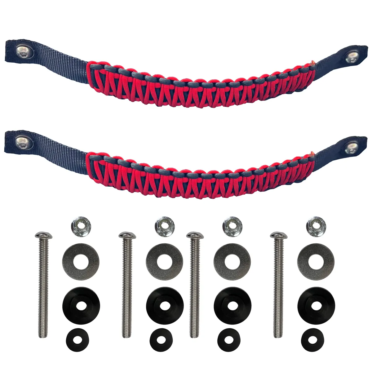 Bartact Paracord Grab Handles Front Pair Bolt-On For Jeep Wrangler Jl, Jlu & Gladiator 2018-2025 - 550 Paracord | Bartact | Black / Khaki
