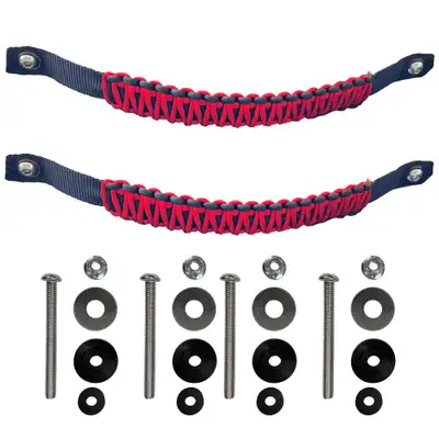 Bartact Paracord Grab Handles Front Pair Bolt-On For Jeep Wrangler Jl, Jlu & Gladiator 2018-2025 - 550 Paracord | Bartact | Black / Khaki