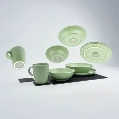SILWY MAGNET Magnetic Plastic Tableware Set DOLOMIT GREEN