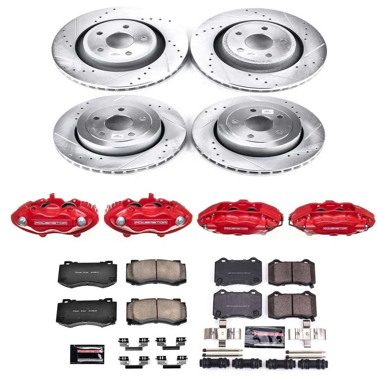 Z23 Evolution Sport Upgrade Kit: Drilled/Slotted Rotors; Carbon-Fiber Ceramic Pads; Powder Coated Calipers product image