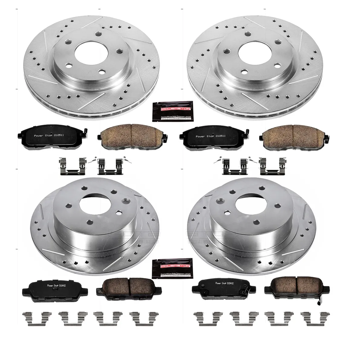 Z23 Evolution Sport Upgrade Kit: Drilled/Slotted Rotors; Carbon-Fiber Ceramic Pads W/Hardware product image