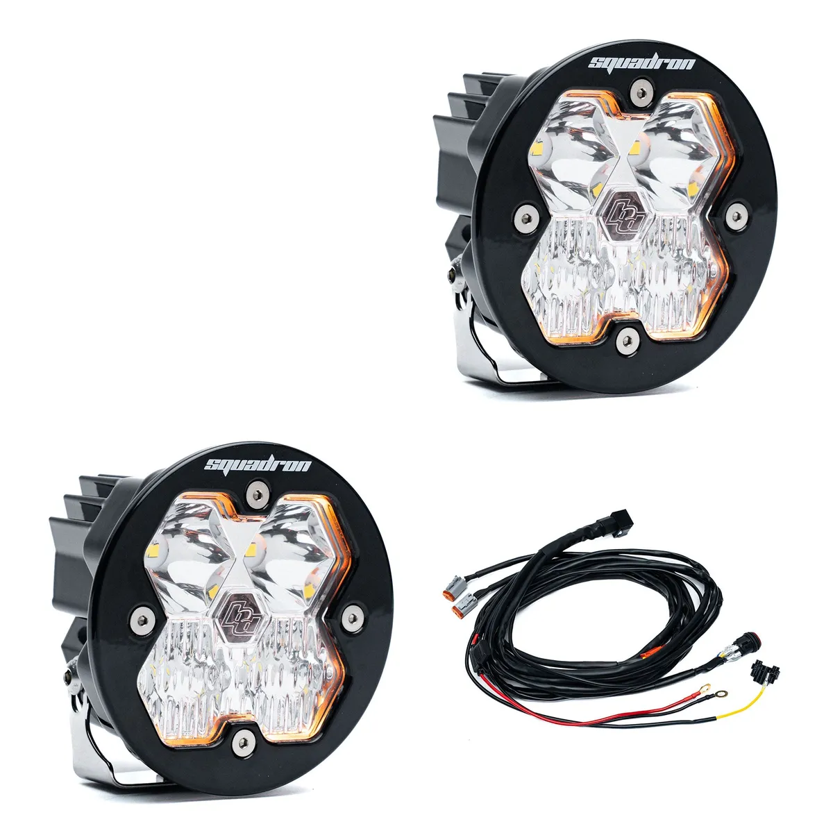 Squadron-R 2.0 Sport Black LED Auxiliary Light Pod Pair Universal Baja Amber Driving/Combo Baja Designs product image
