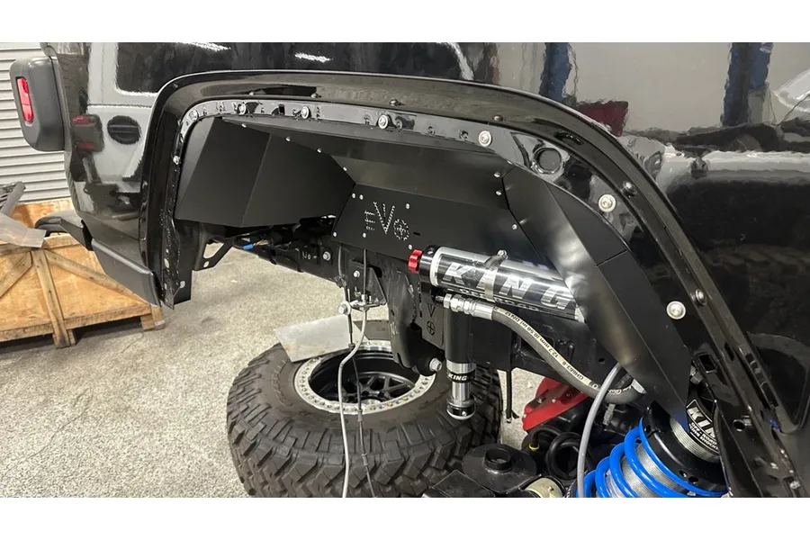 Evo Manufacturing Rear Aluminum Inner Fenders - Black - JT product image