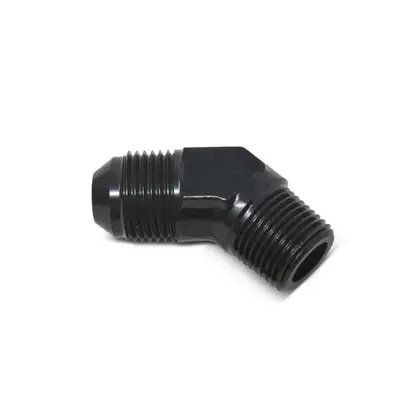 Edelbrock Adpt 8m Black x 3/8 m 45d
