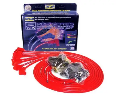 Taylor Cable Taylor Cable Universal 8mm Spiro-Pro Spark Plug Wire Set - 8 Cylinders - 90° Spark Plug Boot Angle - Red - 73251