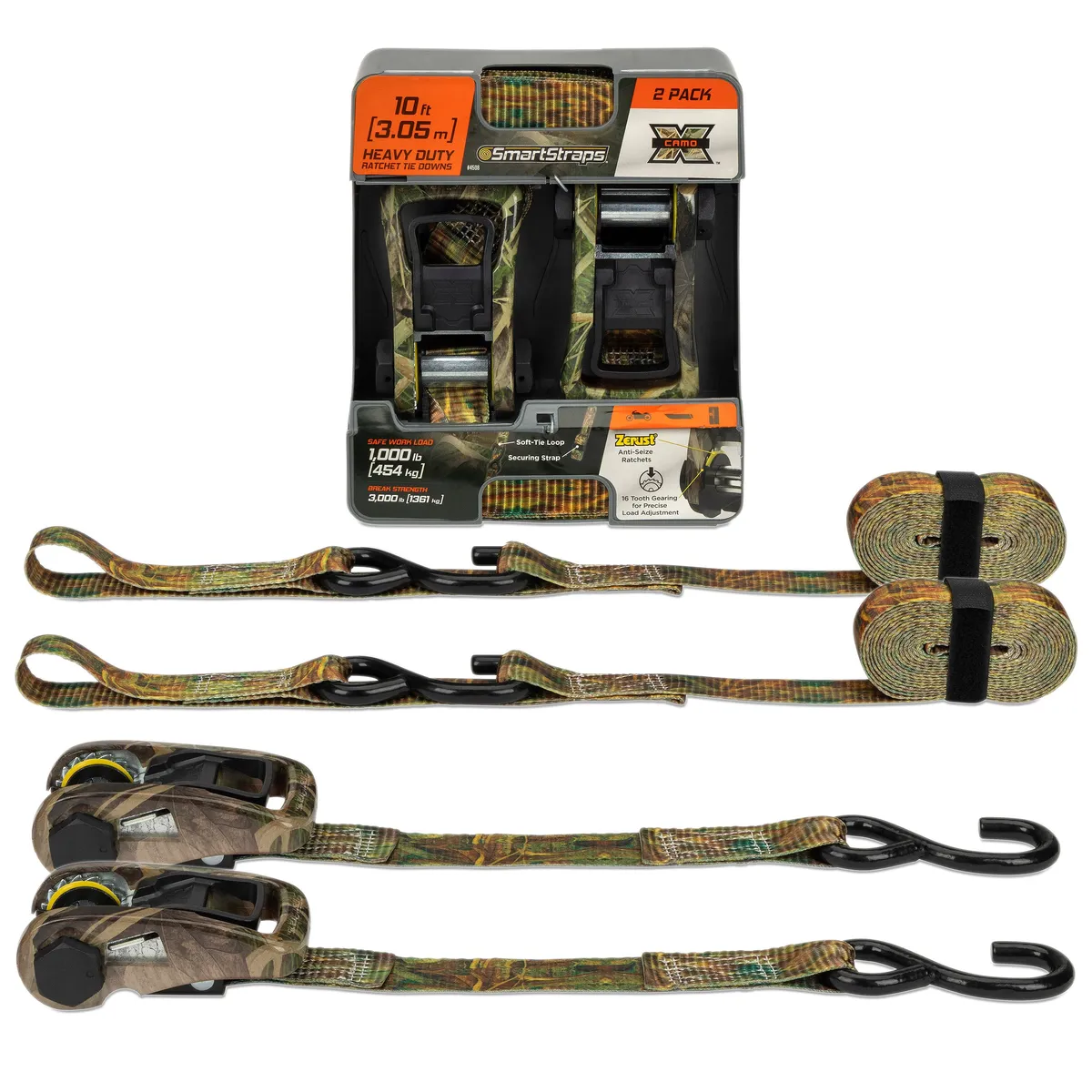 14ft 3000lb Camox Ratchet Tie Down 4 pk Camo product image