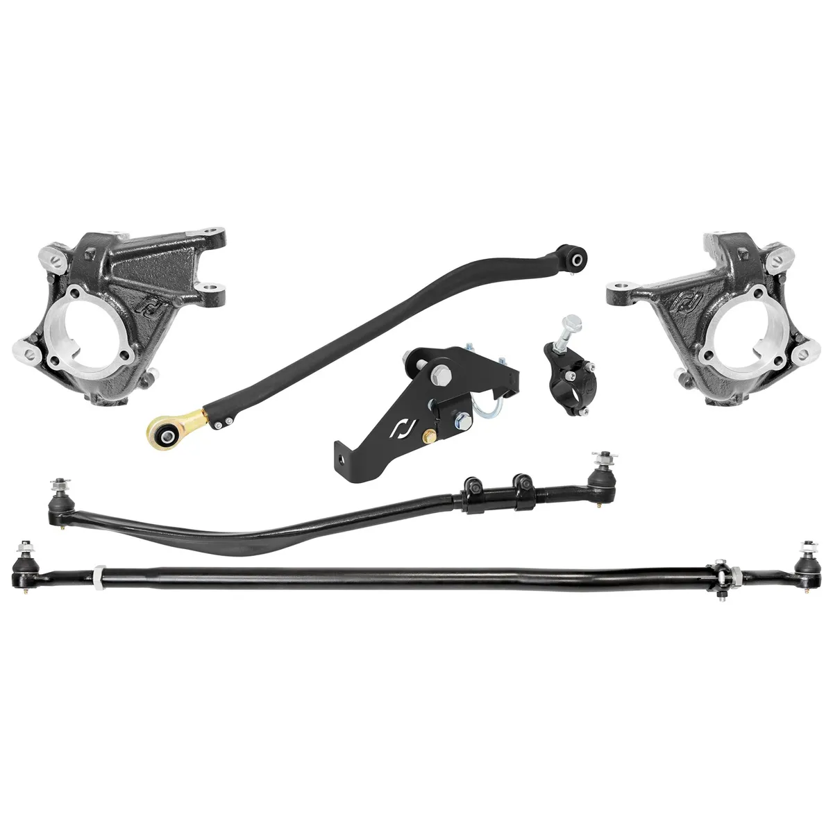 Currectlync Wrangler JK High Steer Kit For Stab. Shock And Jeep JL/JT Trac Bar Incl. Knuckles Drag Link Tie Rod Trac Bar Tb Reloc/Shock Mount Tr Clamp RockJock 4x4 product image
