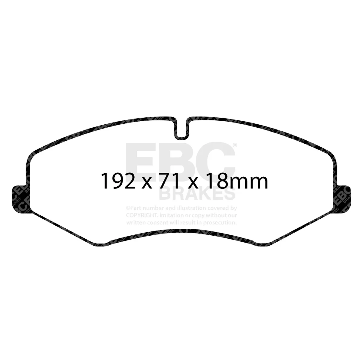 Truck/SUV Extra Duty Brake Pads; FMSI Pad No. D1425; Vented; 360mm Dia.; 82mm Height; 30mm Thick; 79mm Center Hole Dia.; Pad Dimensions: 192 x 71 x 18mm; product image