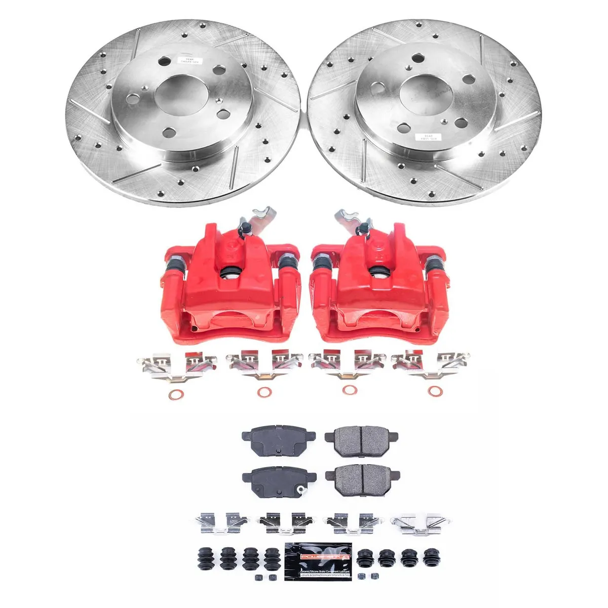 Z23 Evolution Sport Upgrade Kit: Drilled/Slotted Rotors; Carbon-Fiber Ceramic Pads; Powder Coated Calipers product image
