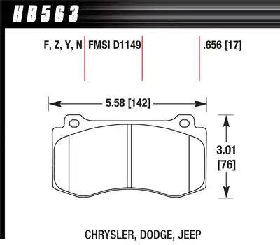 Hawk Performance HPS Disc Brake Pad; 0.656 Thickness;