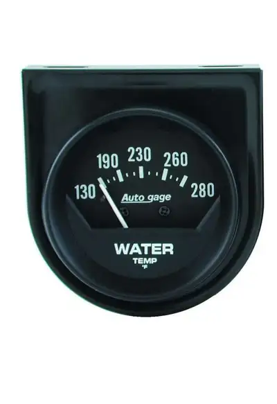 AutoMeter Gauge Console, Water Temp, 2", 280?F, Mech, Short Sweep, Black, AutoGage