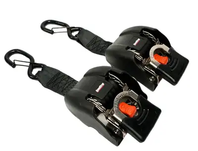 SpeedStrap Speedstrap 2 x 43 Stainless Steel Retractable Marine Transom Tie-Down Straps with Snap S- 29401-Stainless