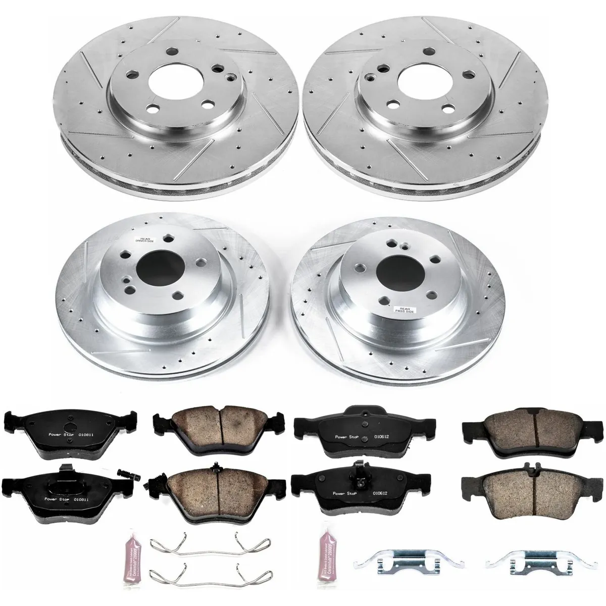 Z23 Evolution Sport Upgrade Kit: Drilled/Slotted Rotors; Carbon-Fiber Ceramic Pads W/Hardware; Pad Sensors product image