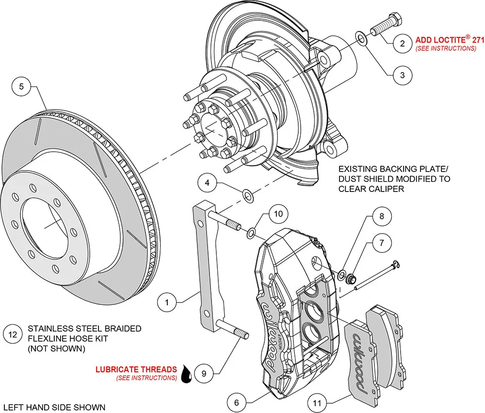 1317 F250/F350 4WD Kit Rear Tx6r 15.50 Rotor Red W/Lines product image