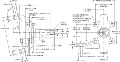 Wilwood Brakes Wilwood Spindle Assypro Spindle2.00in. Drop