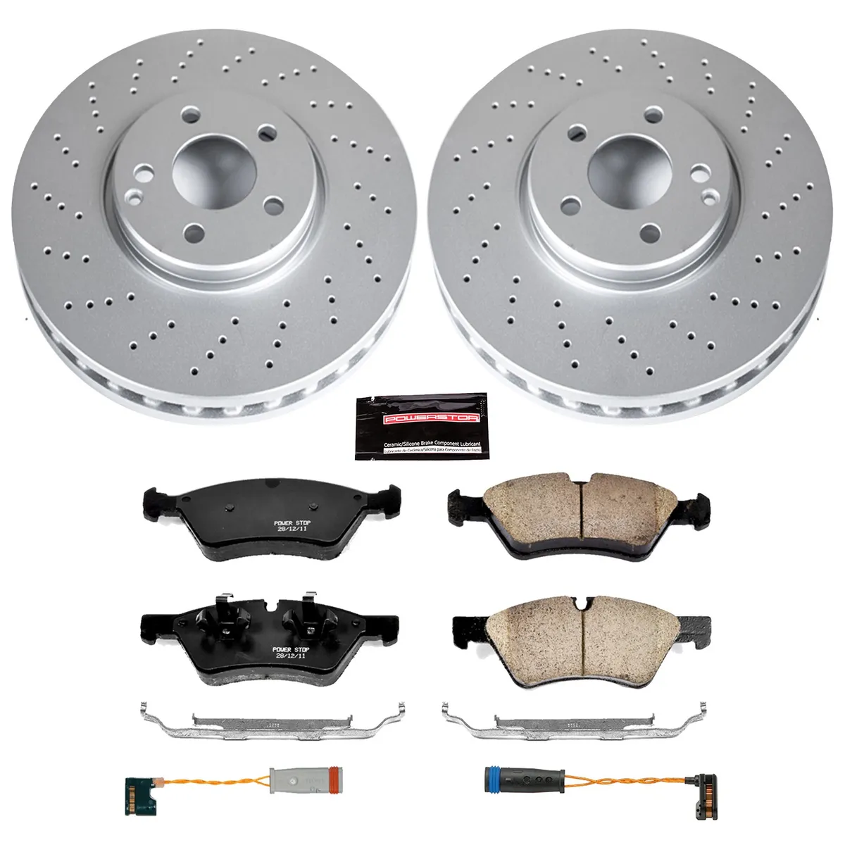 Z23 Sport Geomet Coated Rotor Kit For European Vehicles: Genuine Geomet Fully Coated Rotors; Carbon-Fiber Ceramic Pads W/Hardware; Pad Sensors product image