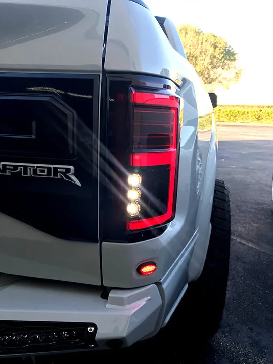Ford F150 15-17 And Raptor 17-19 Replaces OEM LED Style Tail Lights w Blind Spot Warning System Oled Tail Lights - Cle product image