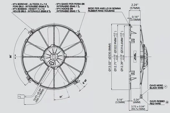 SPAL® 12.00" Inch Electric Fan Puller Style High Performance 1640 CFM 5 Paddle Style blades product image