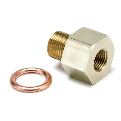 AutoMeter Autometer 2266 Fitting, Adapter, Metric, M12x1 Male to 1/8 Nptf Female, Brass