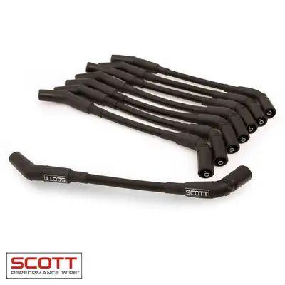 scott performance wire GM LS Truck Spark Plug Wire Set 45-Deg - Black
