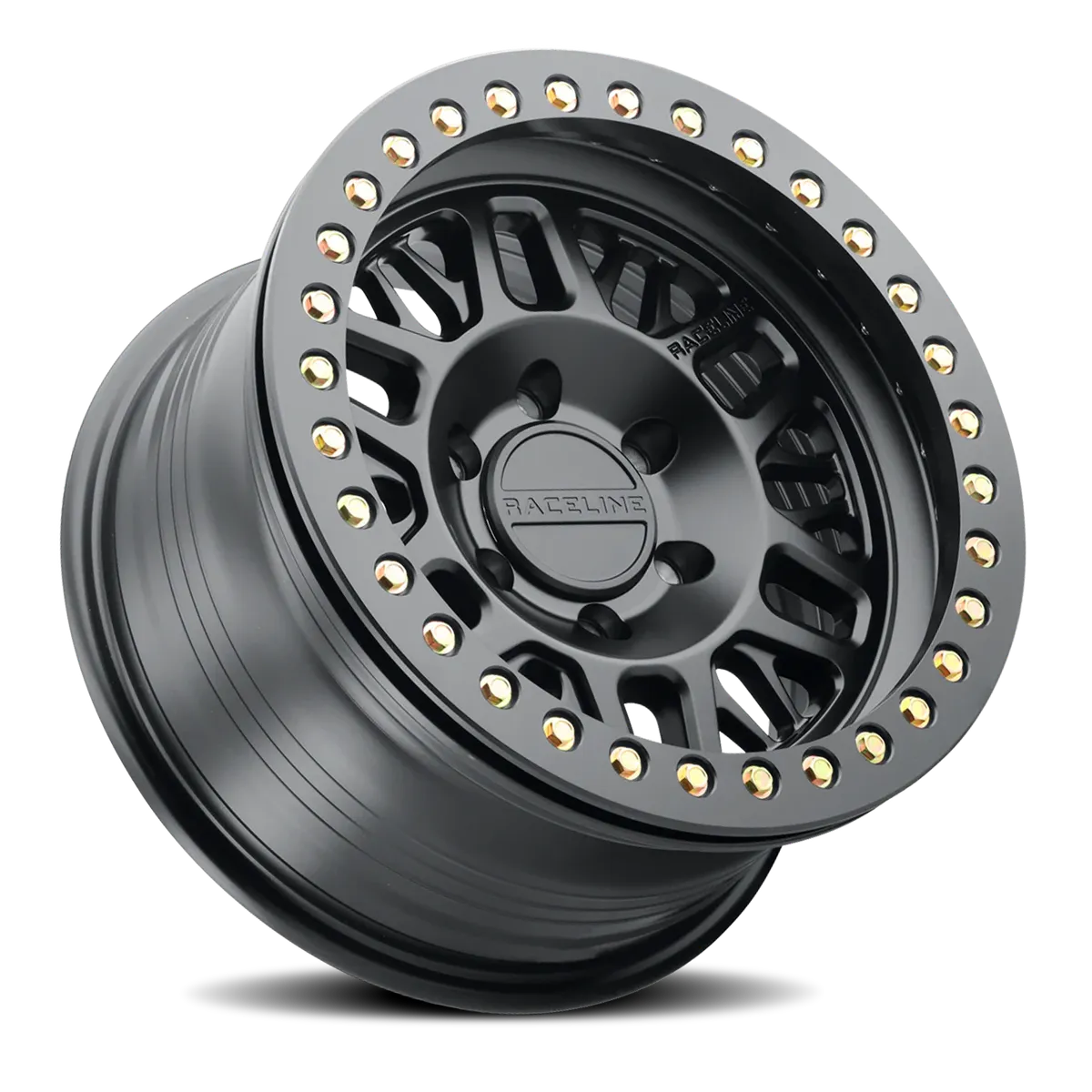 Raceline Aluminum Wheels 17x9 Ryno Cast Beadlock RT951B Satin Black Black Beadlock Ring -12 Offset 8 on 165.1 Bolt Pattern 130.81 Bore Raceline