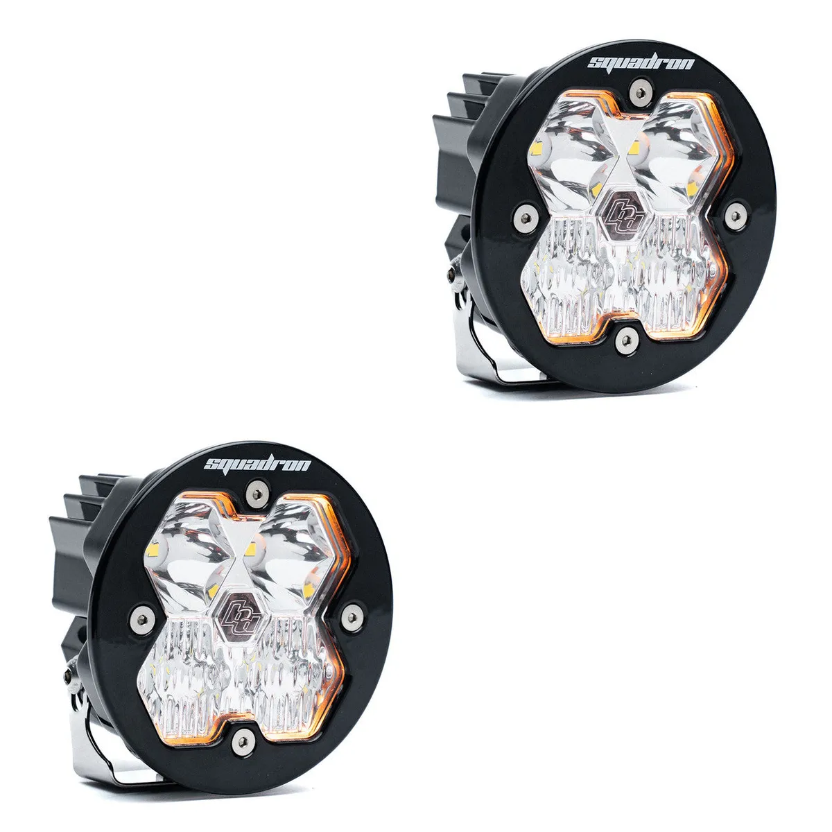 Squadron-R 2.0 Sport Black LED Auxiliary Light Pod Pair Universal Baja Amber Driving/Combo Baja Designs product image