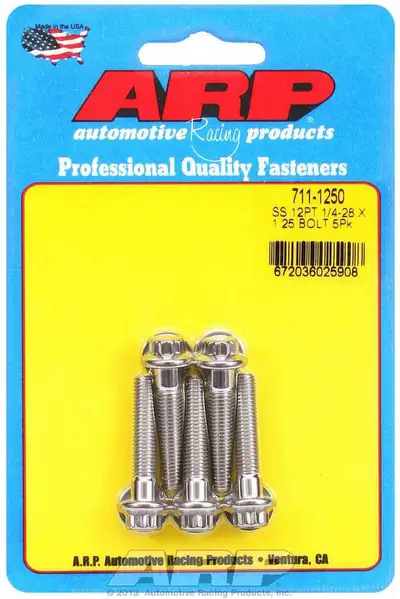 ARP Auto Racing S/S Bolt Kit - 12pt. (5) 1/4-28 x 1.250