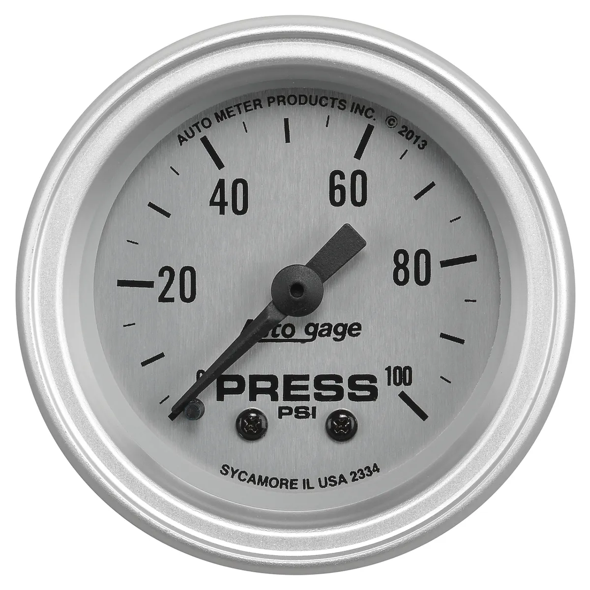 AutoMeter Gauge Console, Pressure, 2 1/16", 100psi, SLVR Dial, SLVR Bezel, AutoGage