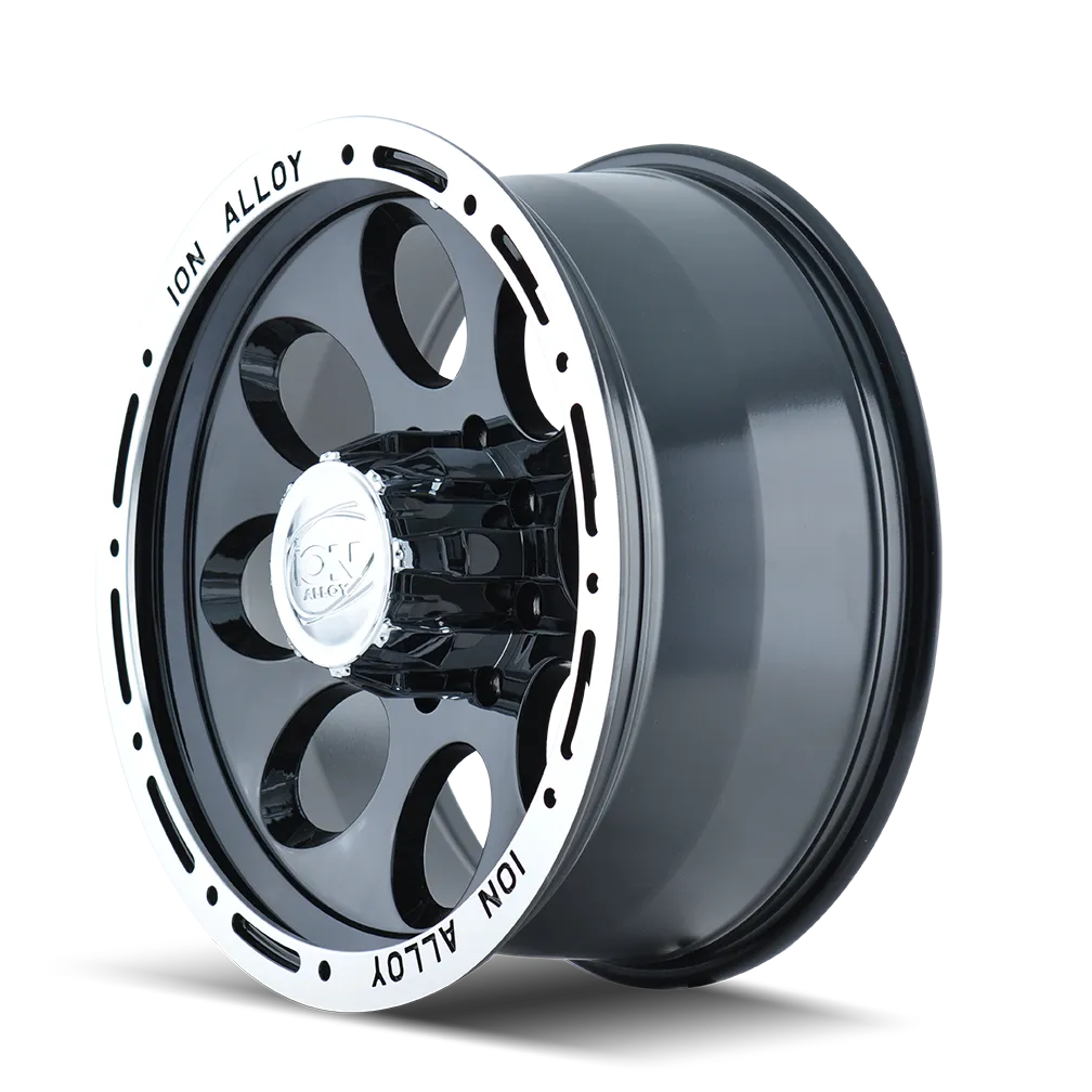 Cast Aluminum Wheels 174 17x9 Machined Lip Black 5 On 135 Bolt Pattern 0 Offset ION Wheels product image